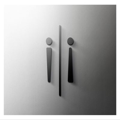 TIYGHI Toilet Sign for Shopping Malls, Supermarkets, Homes and More, Modern Acrylic Bathroom Toilet Door Number Wall Sticker (Color: 11, Size: 25 x 16 cm, Black)