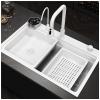PetterShop 30.7-Inch Waterfall Kitchen Sink, 304 Stainless Steel Single Bowl, White, 78 × 48 × 22 cm view 1