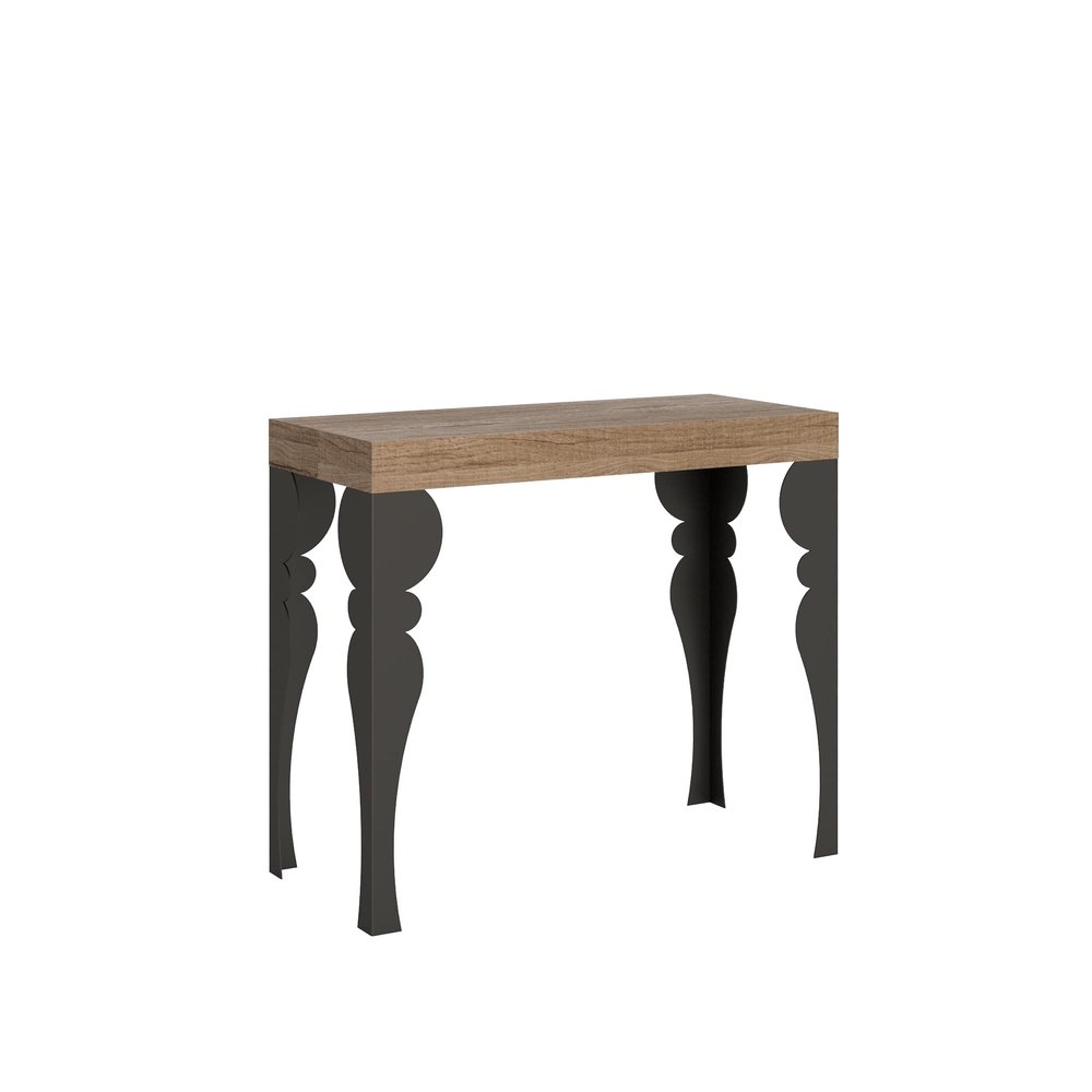 Itamoby Paxon Premium Console Table, Natural Oak, Anthracite Frame