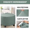 Round/Square Ottoman Cover – Stretch Velvet Jacquard Slipcover, Washable (Color #6, Size 45) view 4