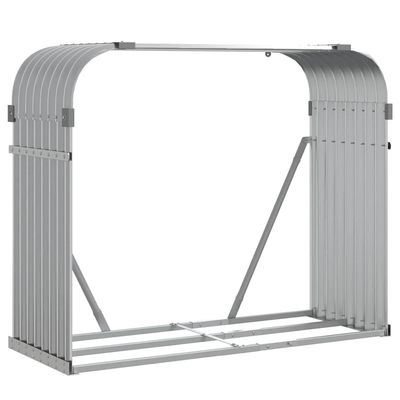 vidaXL Firewood Storage Rack Light Gray 120x45x100 cm Galvanized Steel