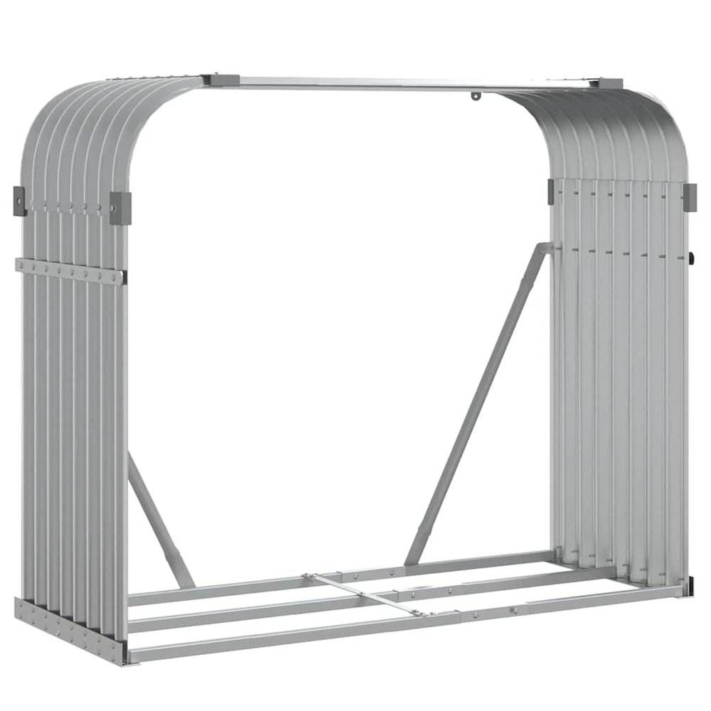 vidaXL Firewood Storage Rack Light Gray 120x45x100 cm Galvanized Steel