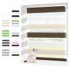 Wudomi Dual Roller Blind, No-Drill Clamp-Fix, White-Beige-Brown, 80 x 150 cm (W x H) view 1