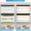 Wudomi Dual Roller Blind, No-Drill Clamp-Fix, White-Beige-Brown, 80 x 150 cm (W x H) view 2