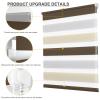 Wudomi Dual Roller Blind, No-Drill Clamp-Fix, White-Beige-Brown, 80 x 150 cm (W x H) view 4