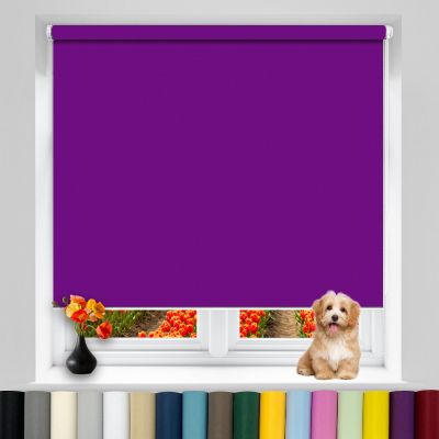 Blackout Thermal Roller Blind 80 x 100 cm, Purple