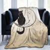 Black Cat Blanket with Cat Sitting on the Moon, Wicca Throw, Soft Lightweight Fleece view 2