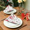 Pink Rose Floral Cloth Napkins, Set of 6 view 4