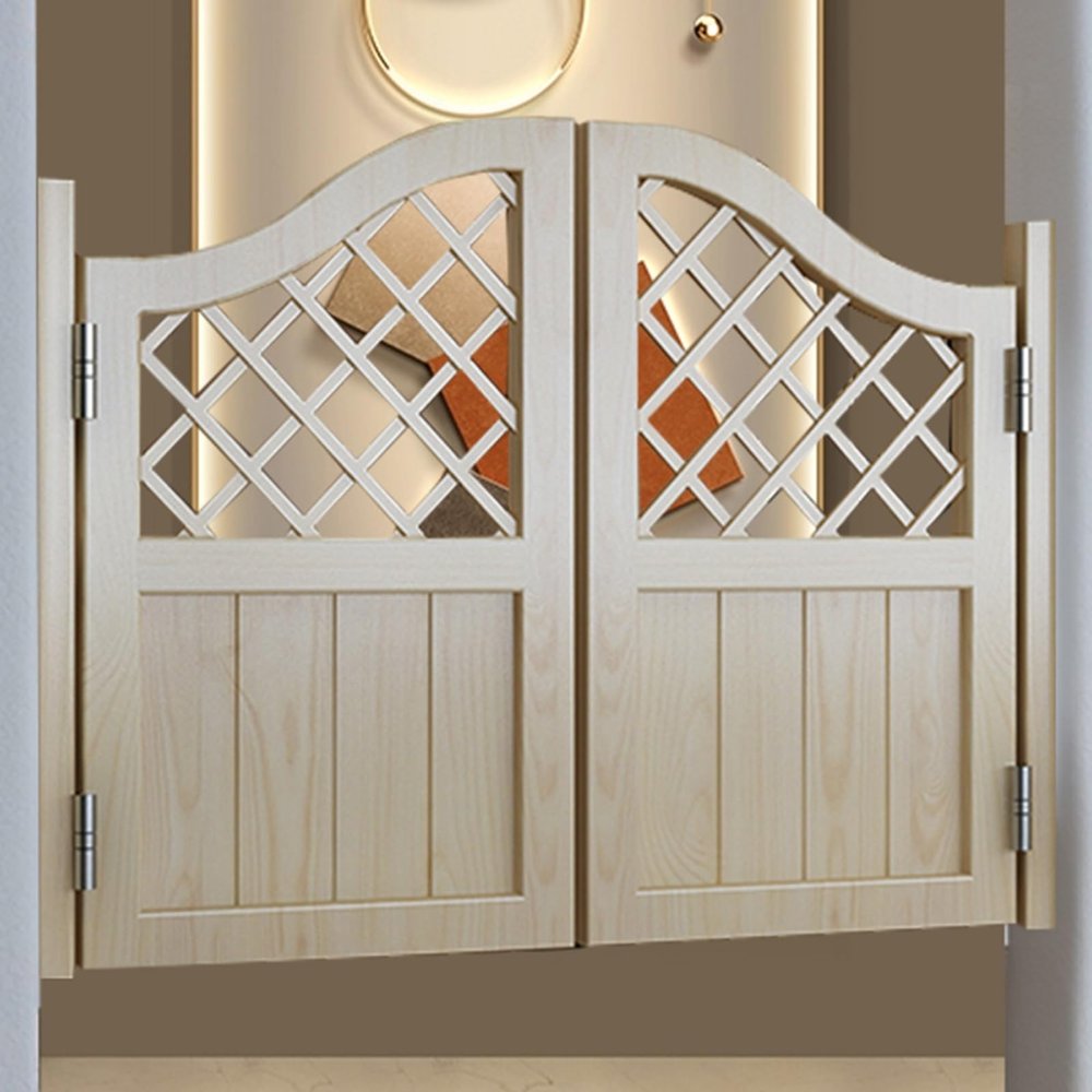 ARCVOX Western Saloon Doors with Windows, Pre-Assembled Cafe Swing Doors, Solid Wood, Natural, 70 x 90 cm