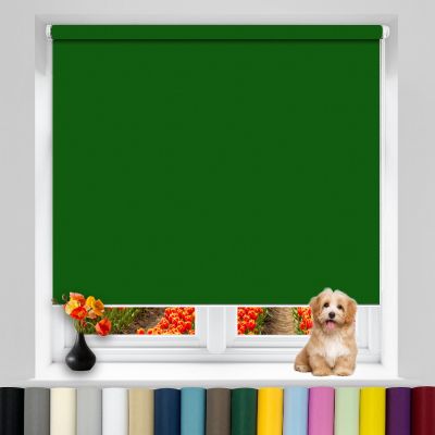 Blackout Thermal Roller Blind 100 x 170 cm, Side-Chain, Dark Green