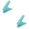 STOBOK 2-Piece Single-Hole Paper Punch, Handheld Punch for Crafts, School, Office, Scrapbooking and DIY Projects view 2
