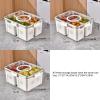 RTHIEAI Refrigerator Organizer with Lid, 3 Compartments, Transparent, Stackable view 2