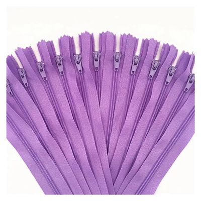 buuv 10-Piece Mixed Nylon Coil Zippers, 4/6/7/8/10/12/14/16/20/22/24 in, Light Purple, 30 cm