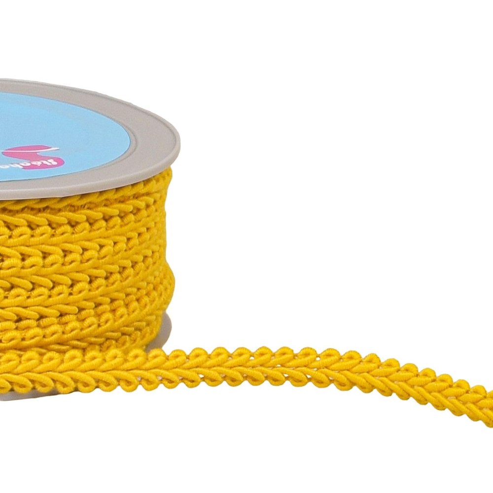 MYMERCERIE 20 m Spool with Needlepoint Edging, Yellow/Orange, 11 mm