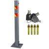 ErdBar Steel Parking Barrier Bollard with Reflective Warning Stripes view 2