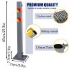ErdBar Steel Parking Barrier Bollard with Reflective Warning Stripes view 3