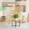 Bamworld Round Rattan Plant Stand, Handwoven Rope Plant Shelf, Side Table or Coffee Table for Small Spaces, Elegant Flower Holder for Patio or Balcony view 4