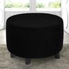 Round/Square Ottoman Footstool Cover, Stretch Velvet Jacquard, Washable (Color #17, Size 8) view 2