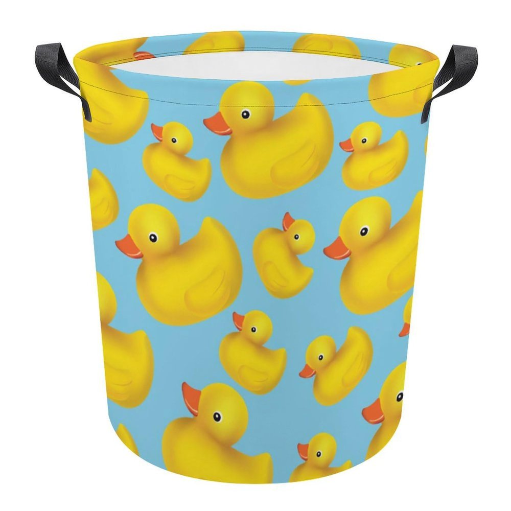 Rubber Duck Blue Foldable Laundry Basket