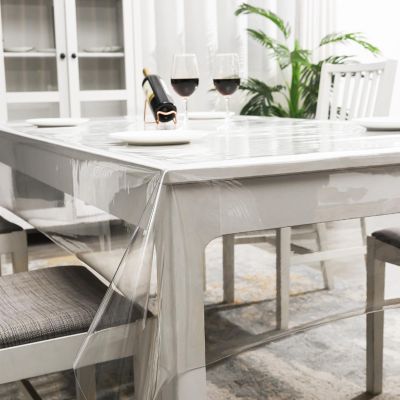 Transparent Table Cover, Crystal-Clear Protective PVC Film, 1 mm Thick, Glossy Finish