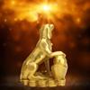 Large Dog with Gold Ingot Brass Feng Shui Statue, Size L view 4