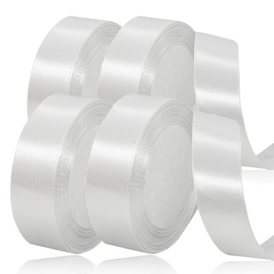 laeeyin White Satin Gift Ribbon, 20 mm Wide, 88 m