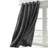 BEAUTEX Velvet Curtain, Dark Gray, 300 x 245 cm, Blackout view 1
