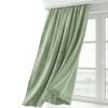 BEAUTEX Velvet Curtain with Gathering Tape, Light Green, 300 x 245 cm view 1