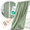 BEAUTEX Velvet Curtain with Gathering Tape, Light Green, 300 x 245 cm view 2