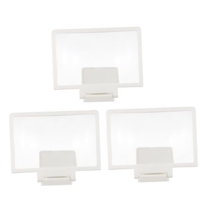 HEMOTON 3-Piece Phone Screen Magnifier, White PP/PVC, 2–3x