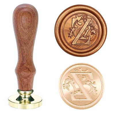 Poemluve 25 mm Letter Z Wax Seal Stamp Set with Wooden Handle