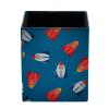 HOHODIY Round Creative Pen Holder, Space Rockets Desktop Organizer, PU Leather Storage Box view 1