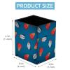 HOHODIY Round Creative Pen Holder, Space Rockets Desktop Organizer, PU Leather Storage Box view 2