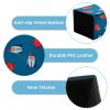 HOHODIY Round Creative Pen Holder, Space Rockets Desktop Organizer, PU Leather Storage Box view 3