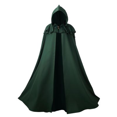 Regenboog Men's Medieval Hooded Cloak, Green, 59 in/150 cm