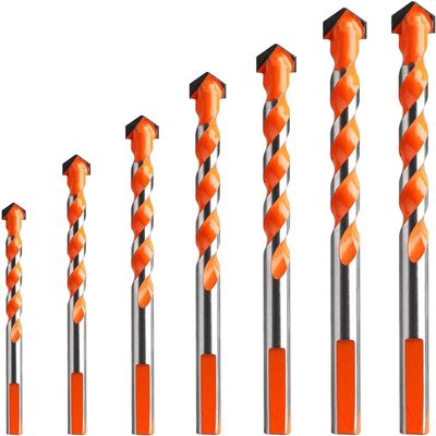 7-Piece Tile Drill Bit Set, Professional Carbide-Tipped Masonry Bits for Tile, Brick, Plastic, Cement, Wood and Glass, 3/4/5/6/8/10/12 mm