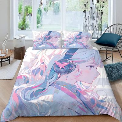DILANI Anime Girl 3-Piece Bedding Set, 135 x 200 cm