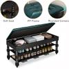 MNBVH 2-Tier Shoe Rack Bench with Leather Seat, Storage Bench for Entryway, Bedroom, or Living Room, 200 kg Capacity, Easy Assembly (80 × 30 cm, Color B) view 3