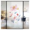 Decorative Window Film, Lotus Flower Pattern, Stained-Glass Look, No Adhesive, Static Cling, Frosted, Pattern G, 70 x 120 cm (W x H) view 1