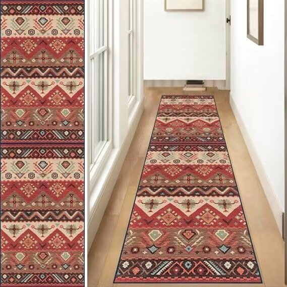 ZUZEKU Vintage Moroccan Runner Rug, Washable Non-Slip, 60 x 300 cm