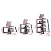 ZYJIX 2-Tier Audio Rack AV Shelf | MDF TV Stand with Sound-Dampening Feet | Media Storage Shelf, 2/3/4-Tier Options (60 × 52 × 82 cm, 4-Tier, Black) view 2