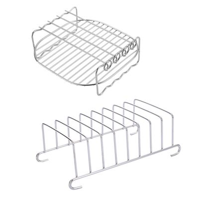 2-Piece Stainless Steel Toast Rack Set for Air Fryers