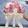 Mhojpik 22.1 cm Round Glitter Bridal Bouquet with Brooch view 2