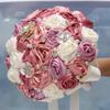 Mhojpik 22.1 cm Round Glitter Bridal Bouquet with Brooch view 3