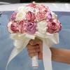 Mhojpik 22.1 cm Round Glitter Bridal Bouquet with Brooch view 4