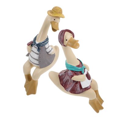 Kisangel Pair of Realistic Resin Duck Figures, Decorative