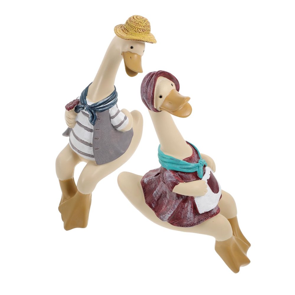 Kisangel Pair of Realistic Resin Duck Figures, Decorative