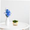 HANABASS 4-Piece Ceramic Succulent Pots with Bamboo Saucers view 4