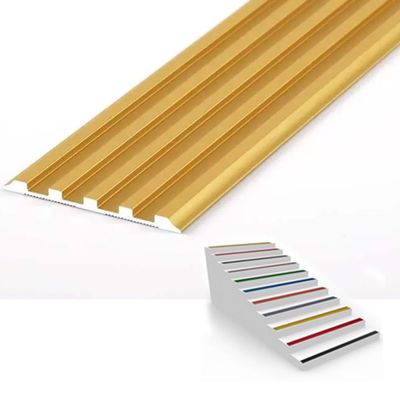 NILZA Non-Slip Aluminum Stair Edge Profile, L-Shape, 90 cm, Lapis Gold, 3-Pack