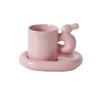 VINGAA Ceramic Rabbit Coffee Cup and Saucer, Cute Novelty Mug, 300 mL view 1